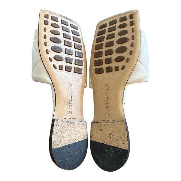 Bottega Veneta Padded Ivory Quilted Leather Flat Slide Sandals Sz EU 40 - Picture 7 of 8